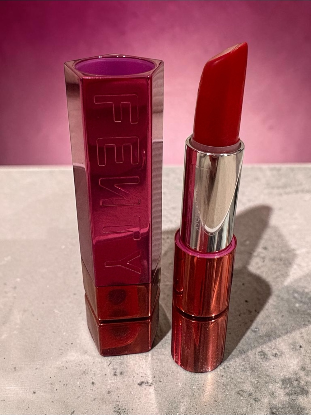 Fenty Beauty Red Lipstick - Vibrant Red Shade - Nosy Rosy